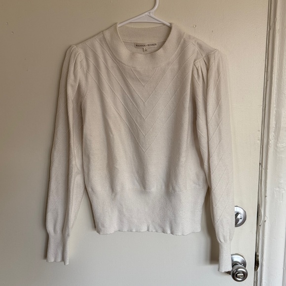 Puff Sleeve High Neck Sweater - Picture 2 of 8